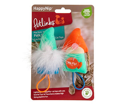 HappyNip Folk Flyers Launcher Cat Toys, 2-Pack