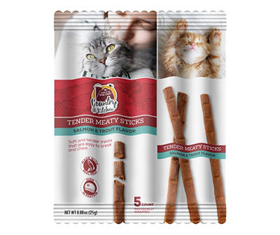 Tender Meaty Salmon & Trout Sticks Cat Treats, 5-Pack