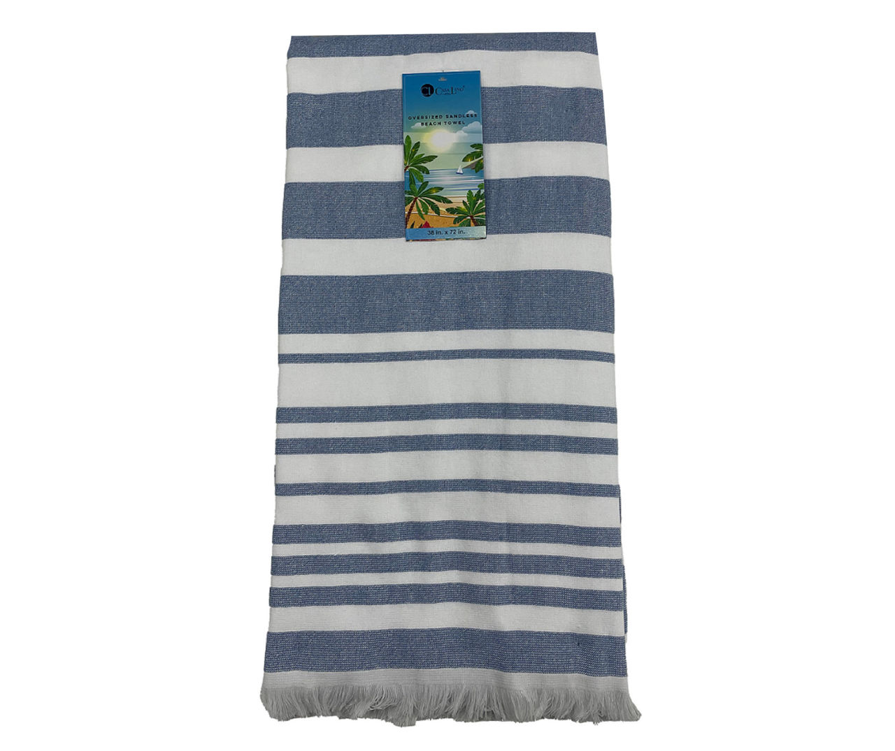 Navy Stripe Oversize Sandless Beach Towel Big Lots