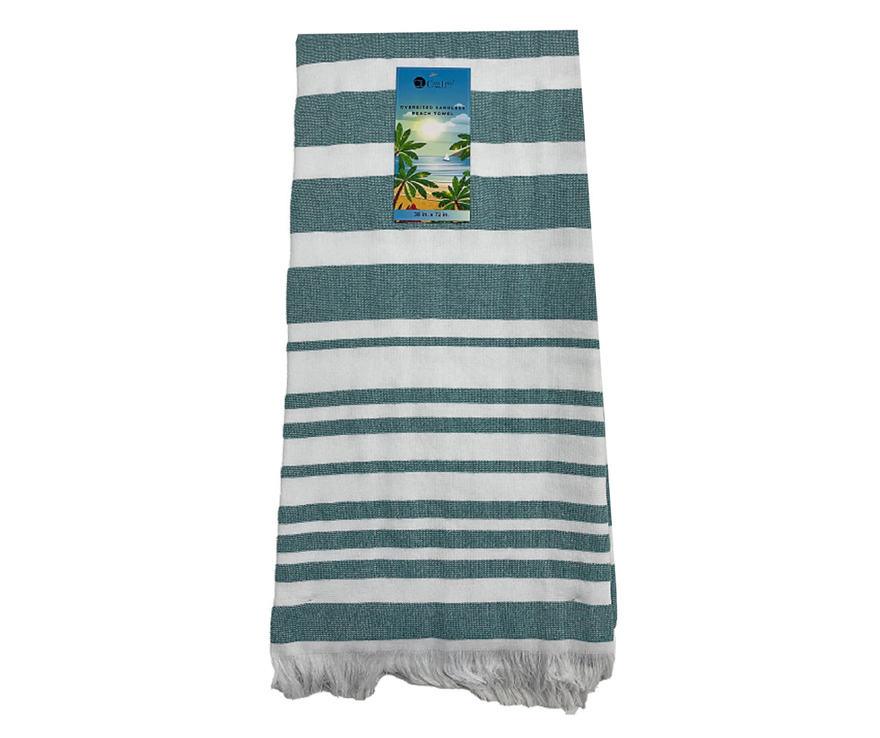 Kayaking Green Stripe Oversize Sandless Beach Towel Big Lots