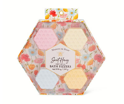 Sweet Honey Honeycomb Bath Fizzers, 4-Pack
