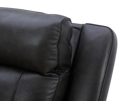 Smoke Gray Leather Zero Gravity Power Reclining Sofa