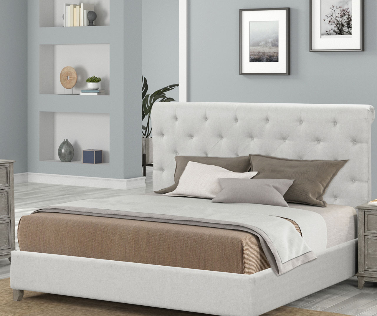 Gailion Gray Upholstered King Bed