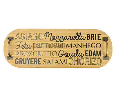 Cheese & Meat Typography Bamboo Charcuterie Board