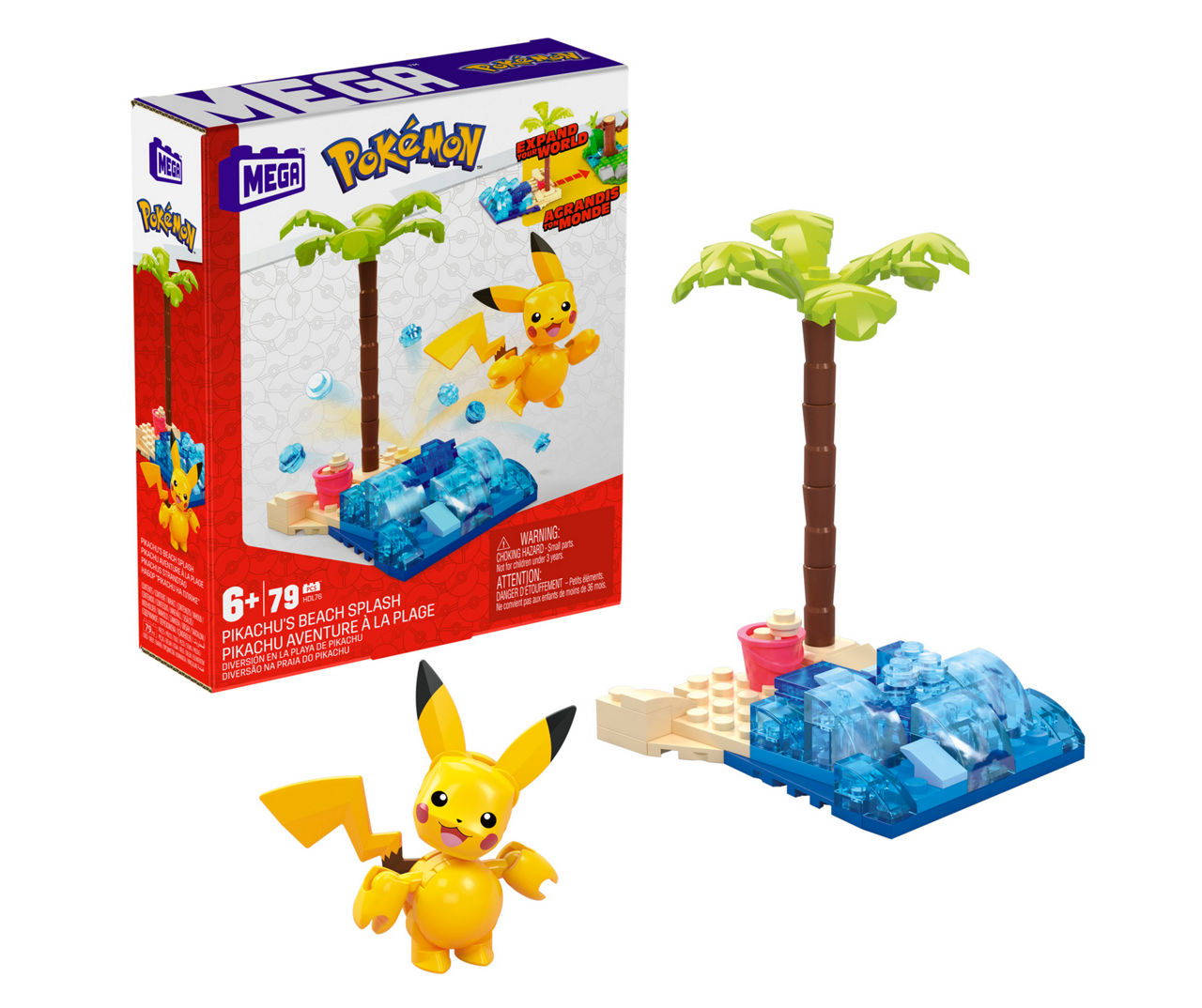 Mega Bloks Pokemon Adventure Builder Pikachu's Beach Splash 79-Piece ...