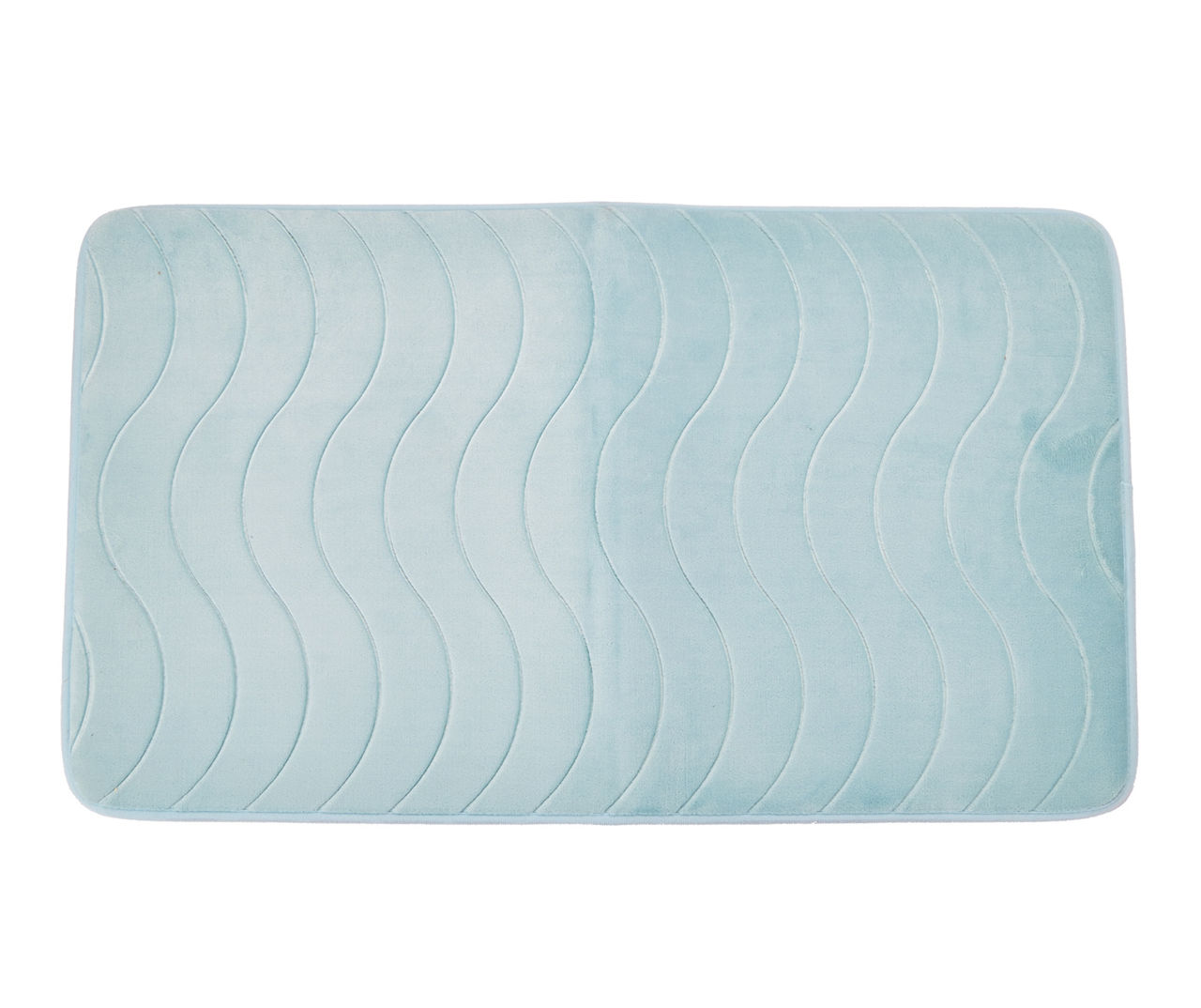 Whisper by Therapedic Teal Wavy Stripe Therapedic Memory Foam Bath Mat