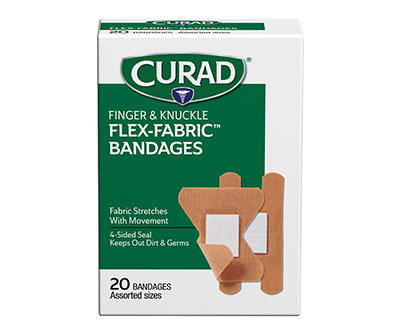 Flex-Fabric Finger & Knuckle Bandages, 20-Count
