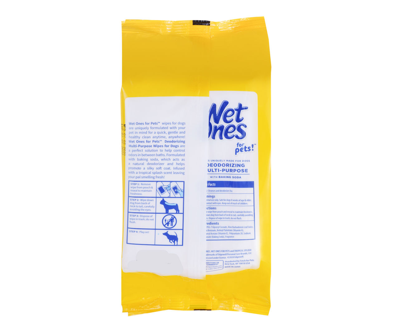 WET ONES Deodorizing Multi-Purpose Tropical Splash Scent Dog Wipes