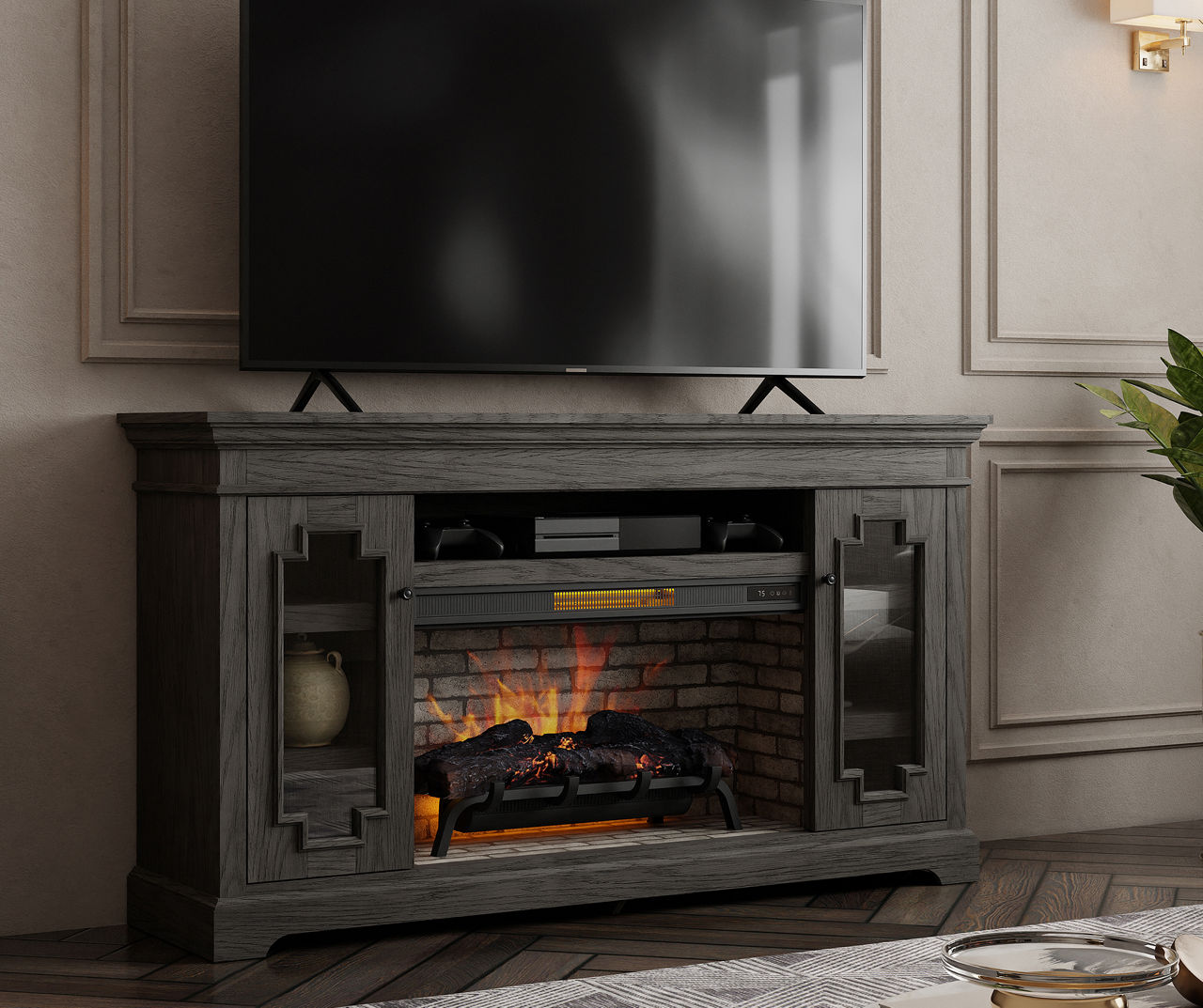 Big lots deals fireplaces gray