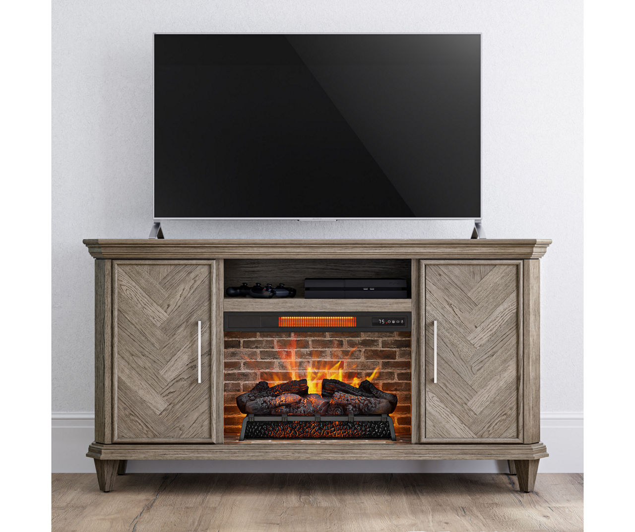 Big lots deals grey fireplace