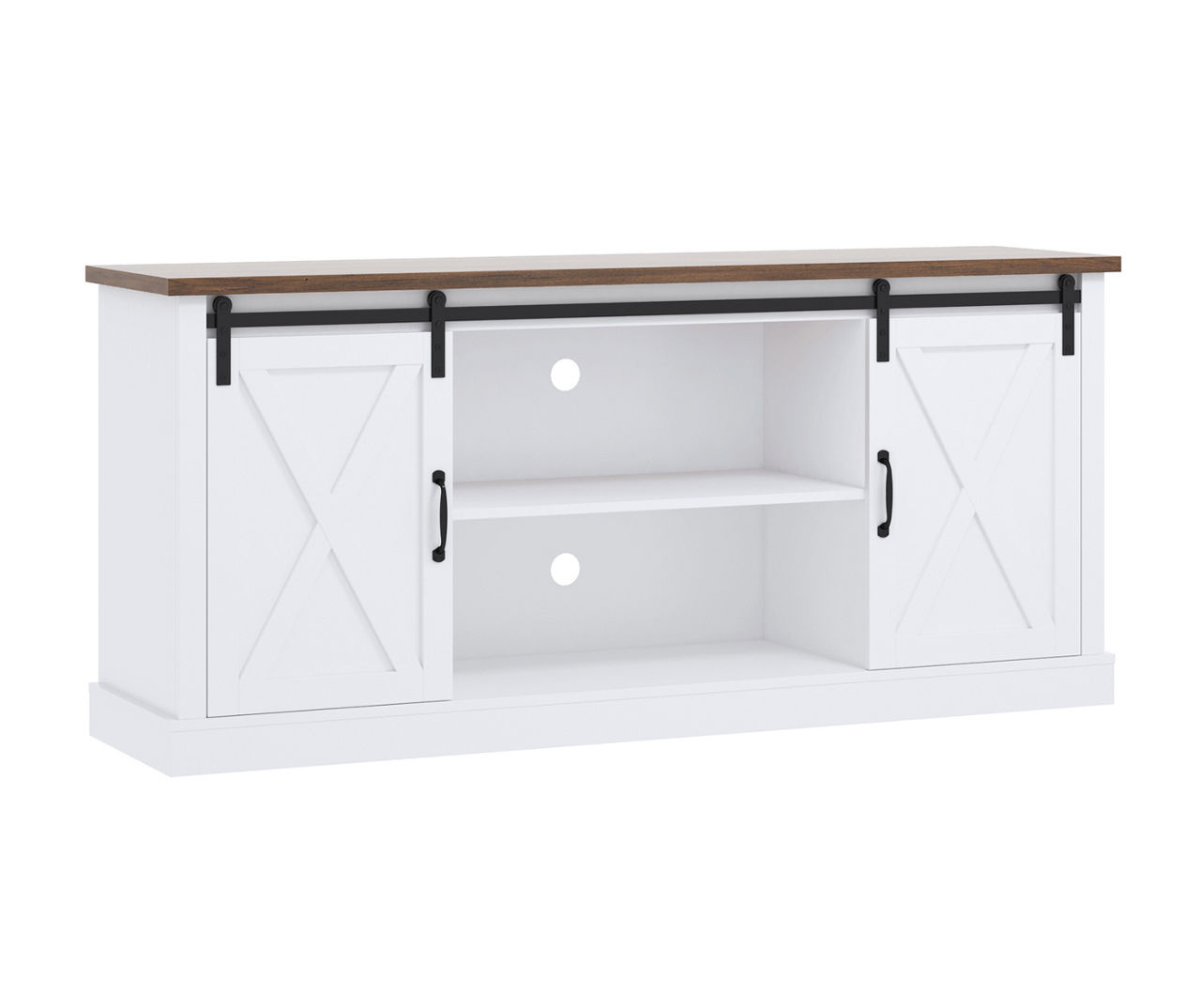 60 Farmhouse Sliding Barn Door TV Stand