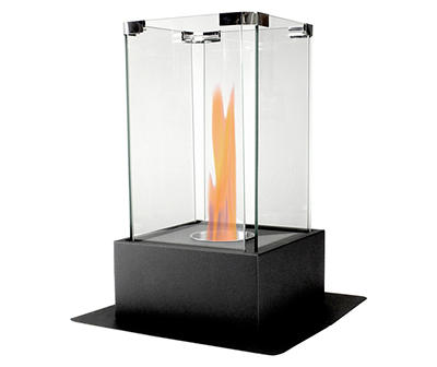 Black Square Portable Tabletop Fireplace