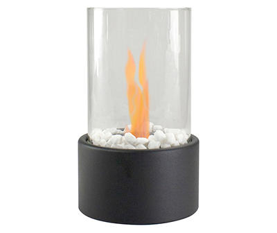 Black Round Portable Tabletop Fireplace