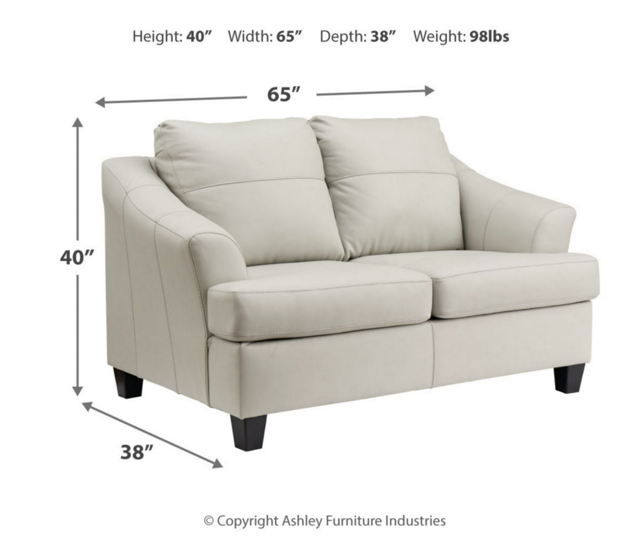 Signature Design By Ashley Genoa Coconut Leather Loveseat | Big Lots