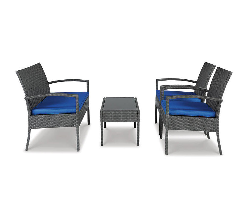 Signature Design By Ashley Alina 4-Piece Wicker Cushioned Patio Seating ...