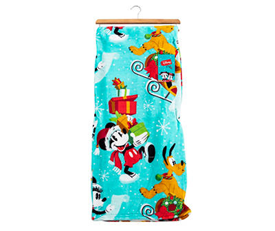 Blue Spreading Cheer Mickey Mouse Throw, (50" x 70")
