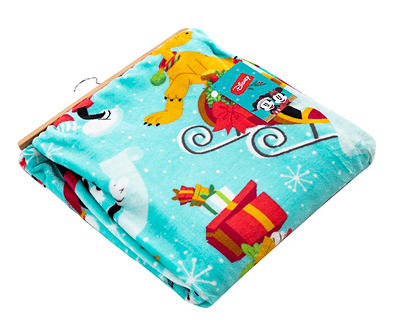Blue Spreading Cheer Mickey Mouse Throw, (50" x 70")