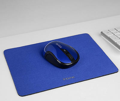 Blue Wireless Mouse & Mouse Pad Set