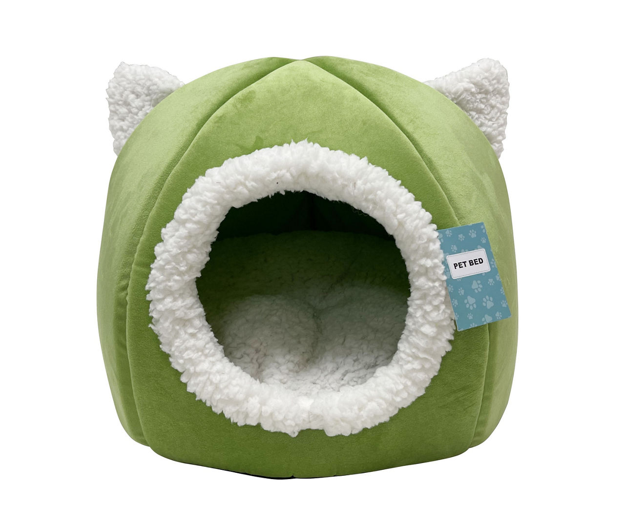 Green Sherpa Covered Pet Bed