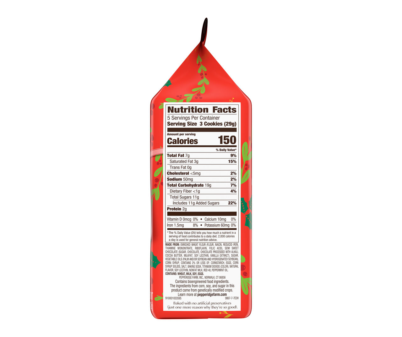 Pepperidge Farm Milano Slices Peppermint Cookies, 5-oz. Bag