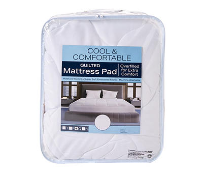 White Coolpedic Quilted Queen Mattress Pad
