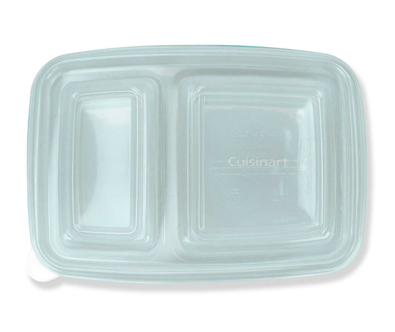 Cuisinart - White 3-Compartment Meal Prep Containers, 12-Pack