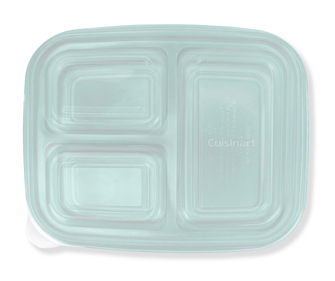 Cuisinart - White 3-Compartment Meal Prep Containers, 12-Pack