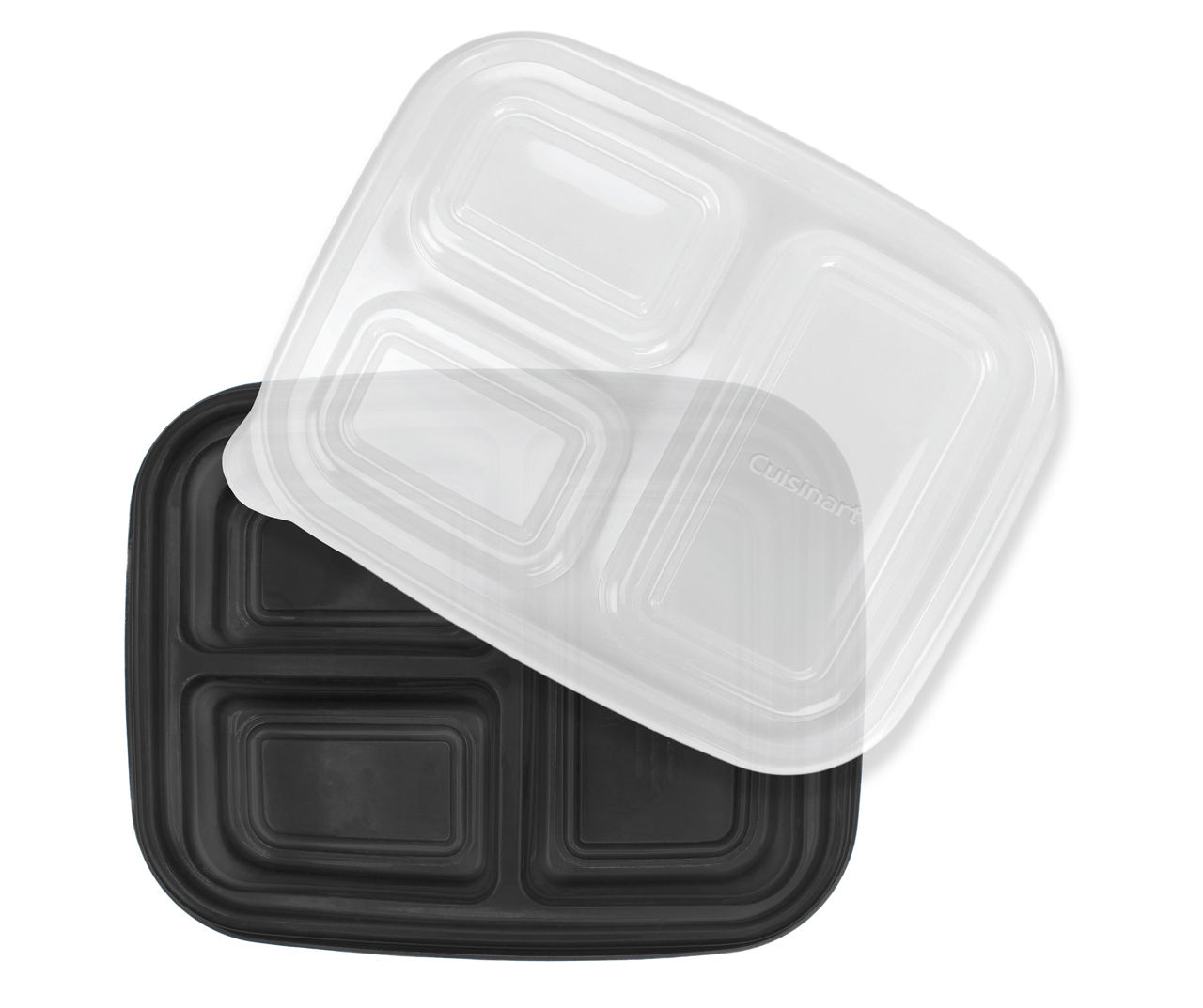 Cuisinart Black 3-Compartment Meal Prep Containers, 12-Pack | Big Lots