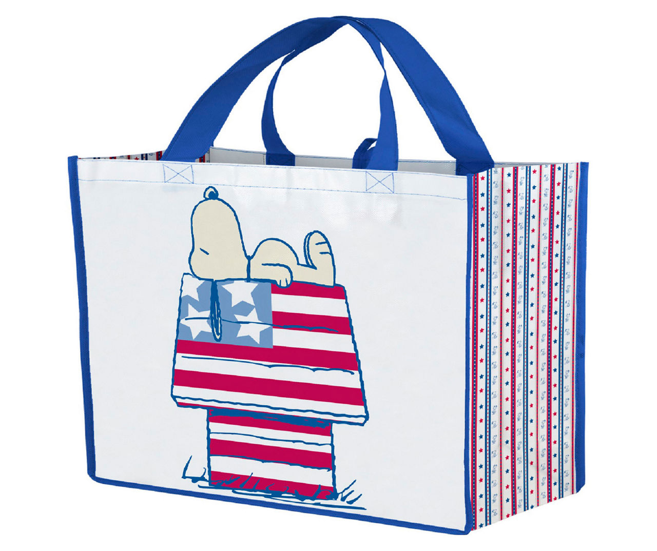 White & Blue USA Snoopy X-Large Reusable Tote Bag