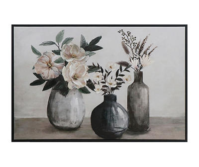 Flowers & Vases Still Life Framed Art Canvas, (24