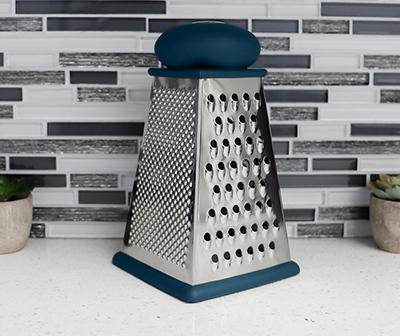 Indigo Handle Stainless Steel 4-Sided Cheese Grater