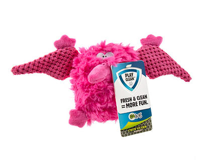 PlayClean Pink Pterodactyl Soft Plush Squeaker Dog Toy