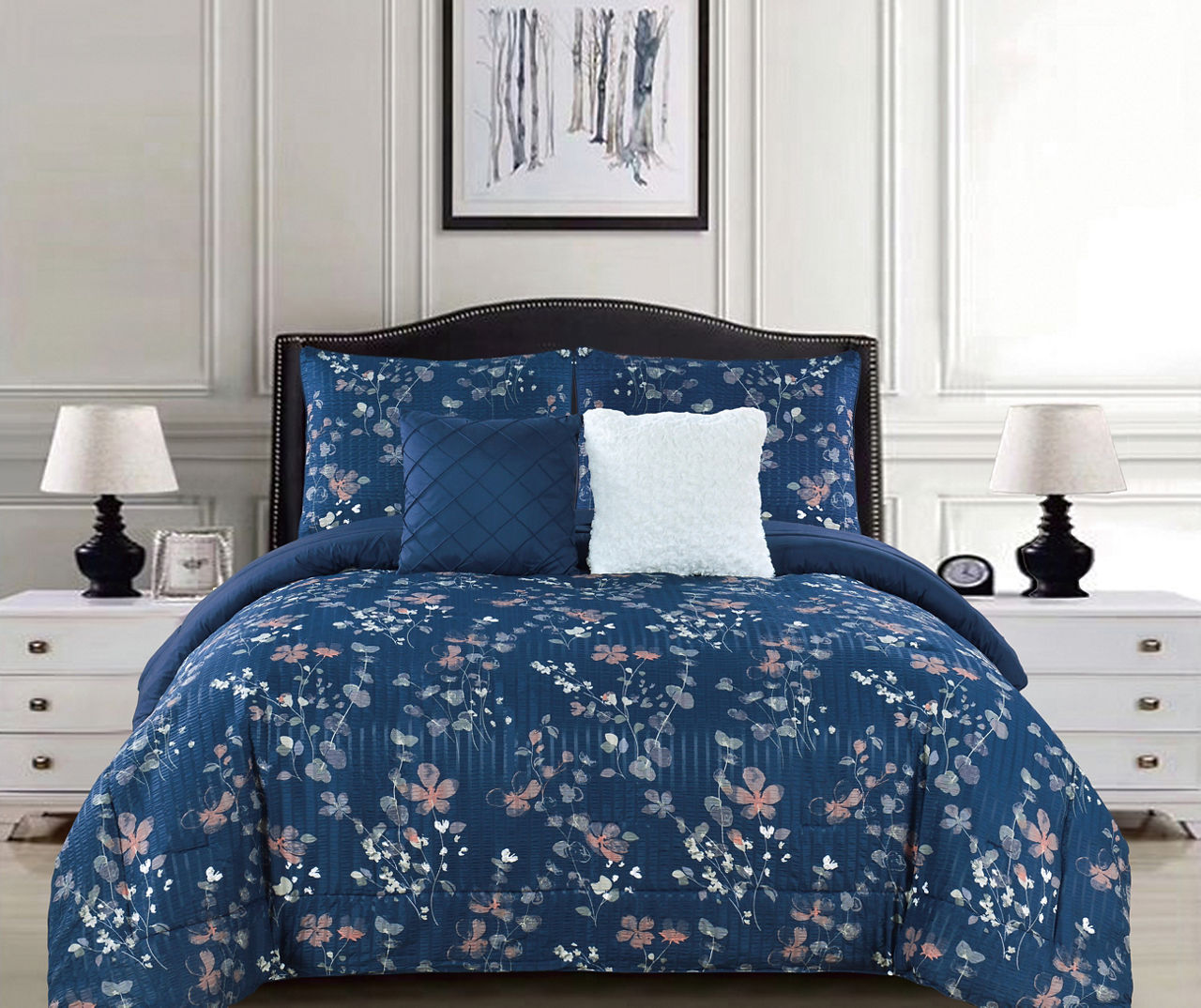 BCBG Savannah Navy Floral Full/Queen 5-Pc. Comforter Set | Big Lots