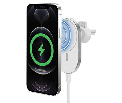 White Magnetic Wireless Charging Air Vent Mount