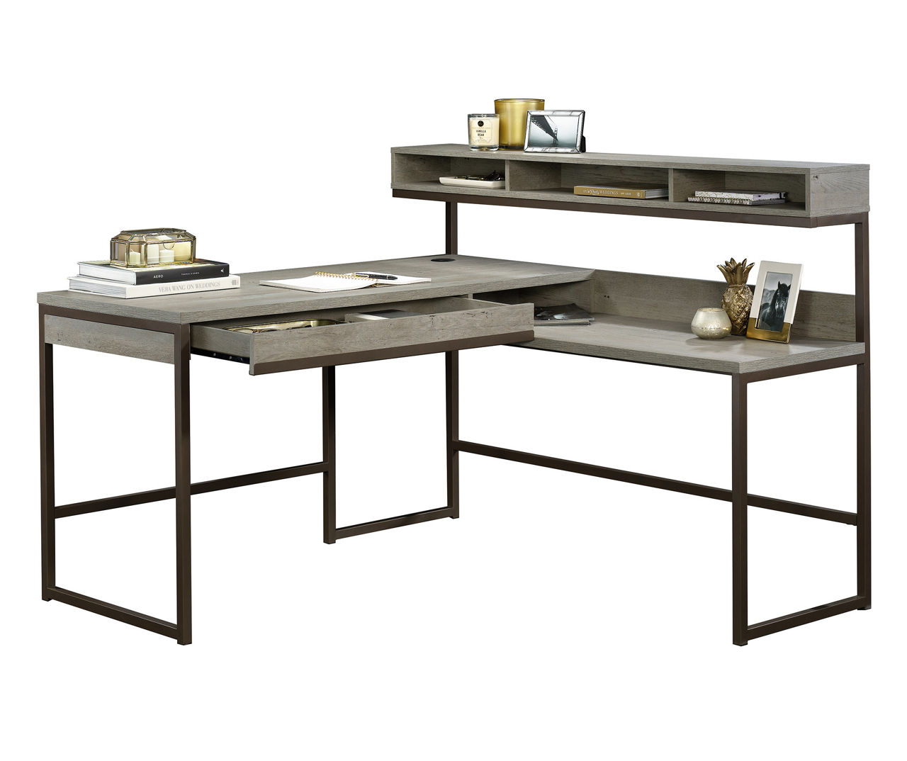 Sauder Manhattan Gate Mystic Oak Wood Look L Shaped Desk Big Lots