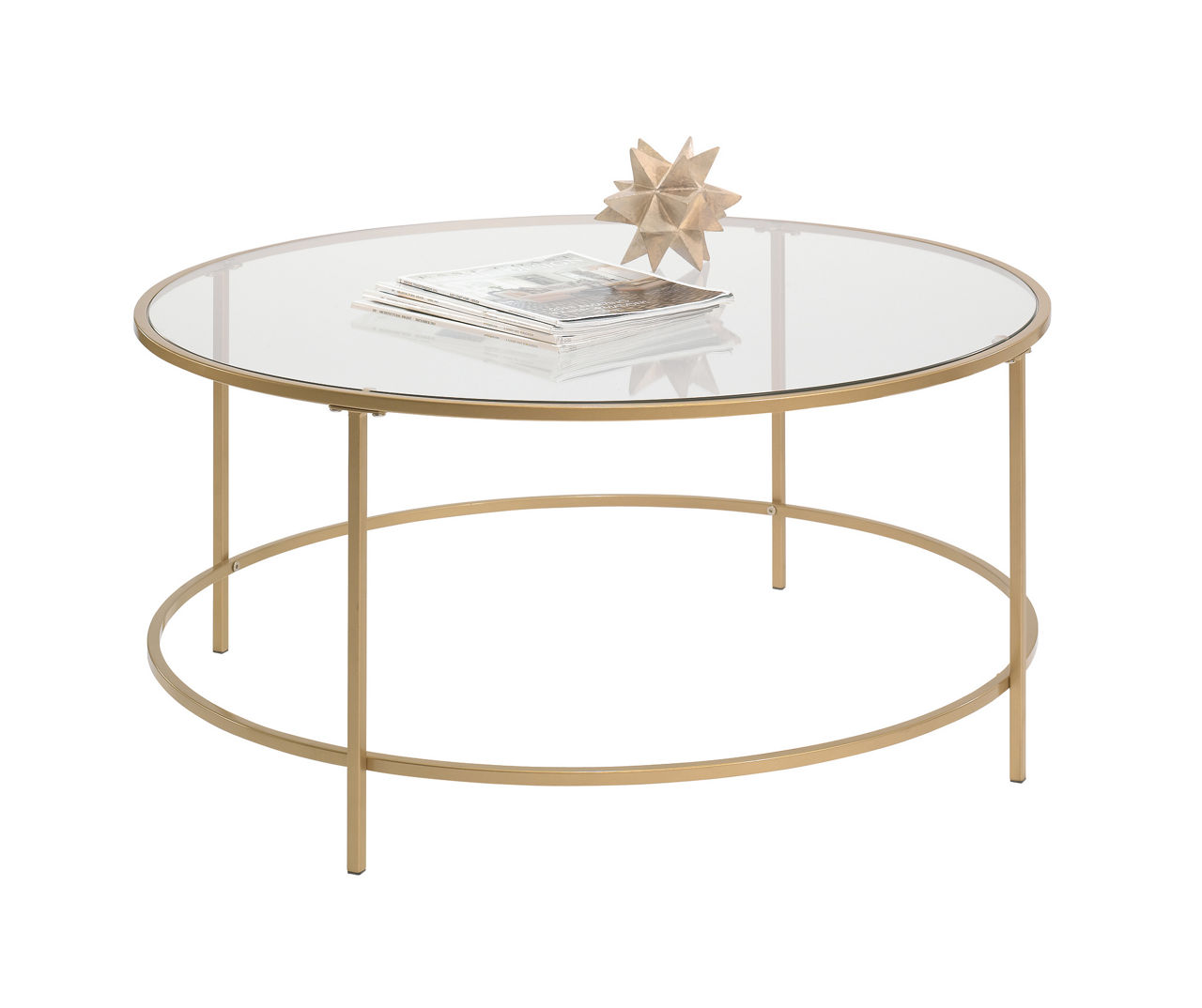 Sauder International Lux Satin Gold Round Coffee Table Big Lots