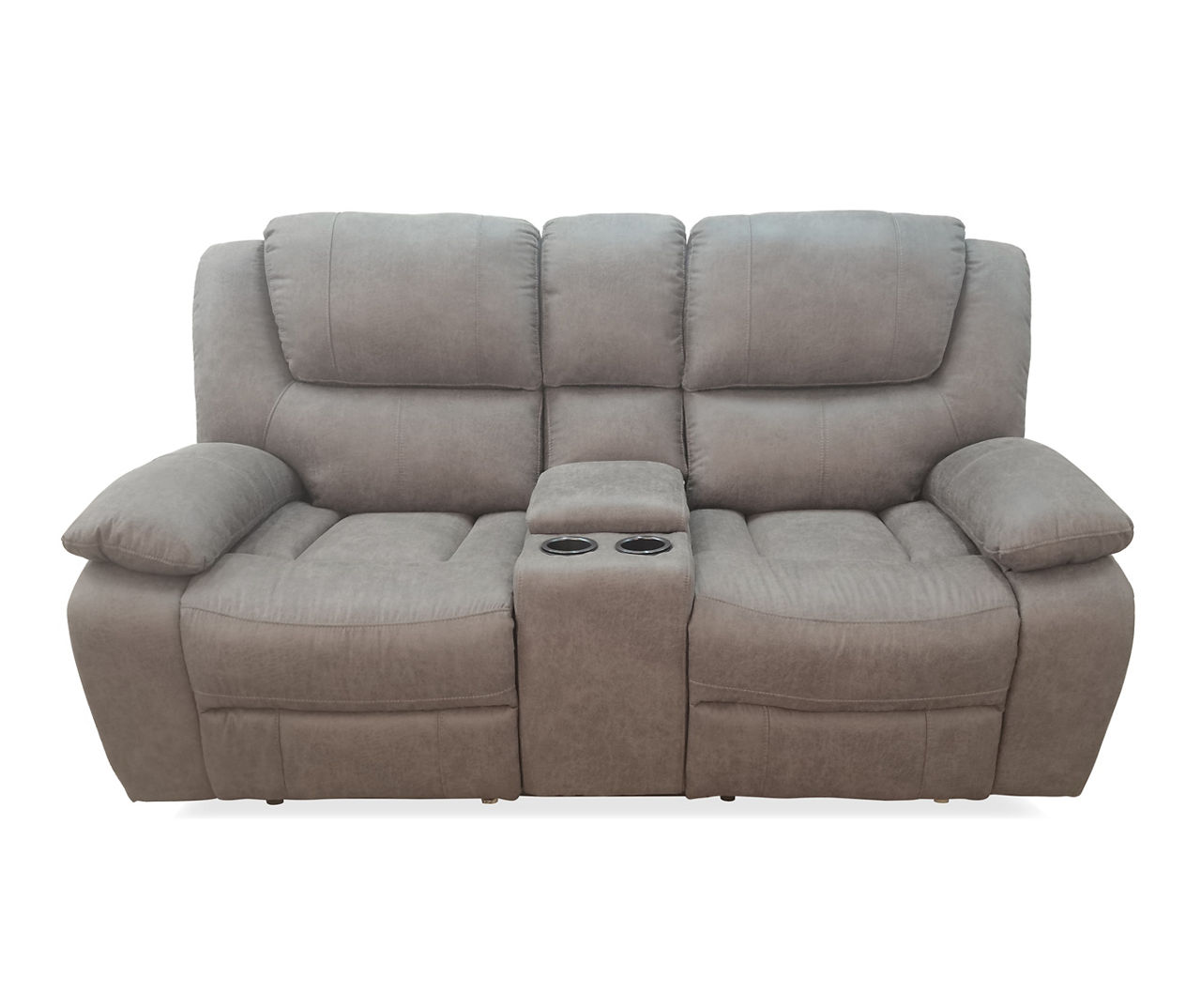 Mushroom Reclining Console Loveseat | Big Lots