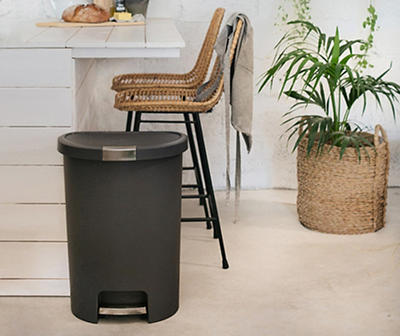 Infinity Black & Stainless 13-Gallon Step-On Waste Can