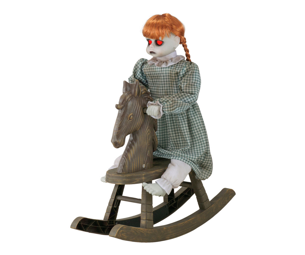 Animated demon doll on rocking horse on sale