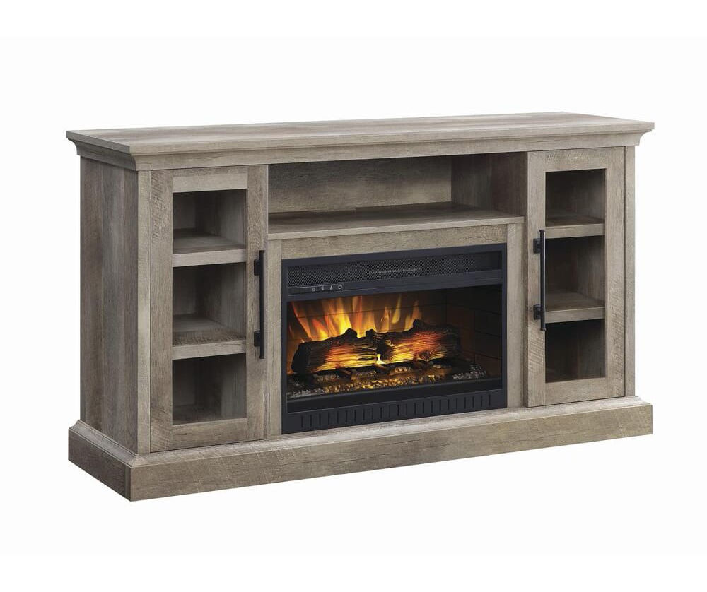 60" Millstead Natural Driftwood Electric Fireplace Big Lots
