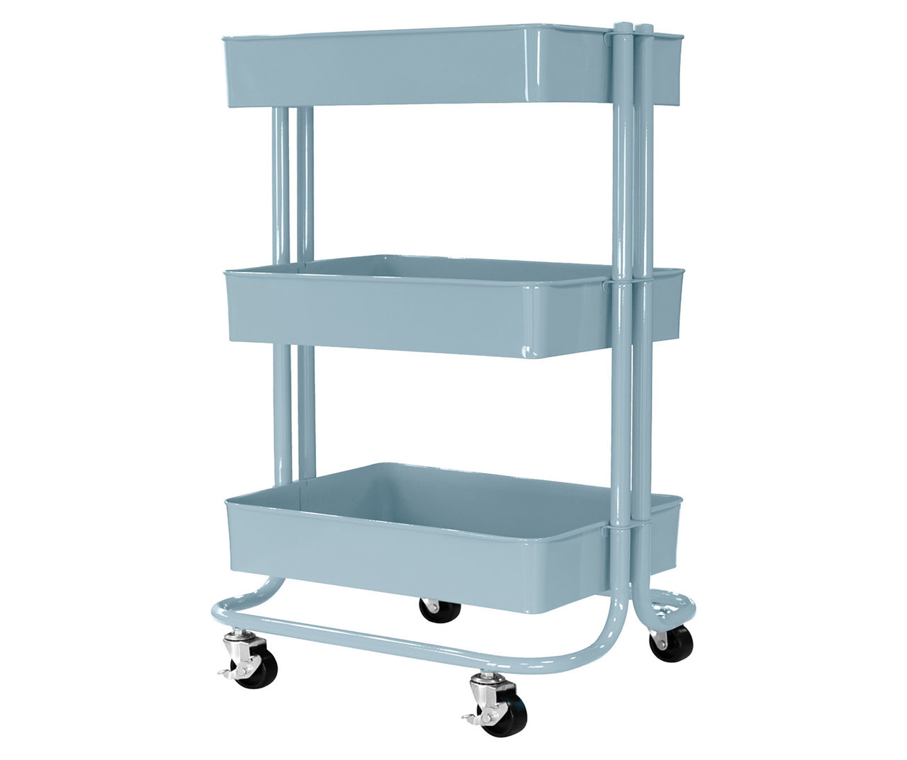 Homestead Sterling Blue 3-Tier Rolling Metal Storage Cart