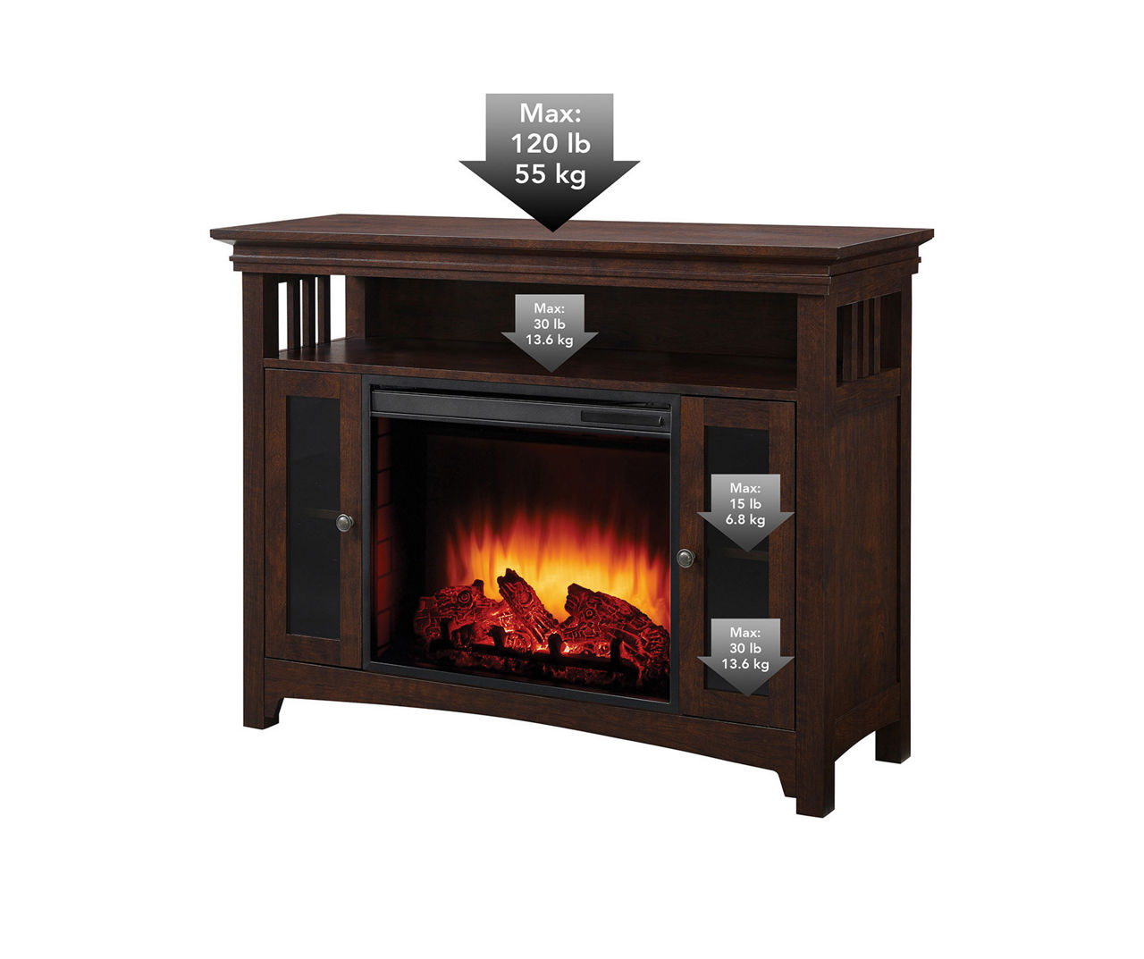 Pleasant Hearth 47.7 Wyatt Electric Fireplace Console Big Lots