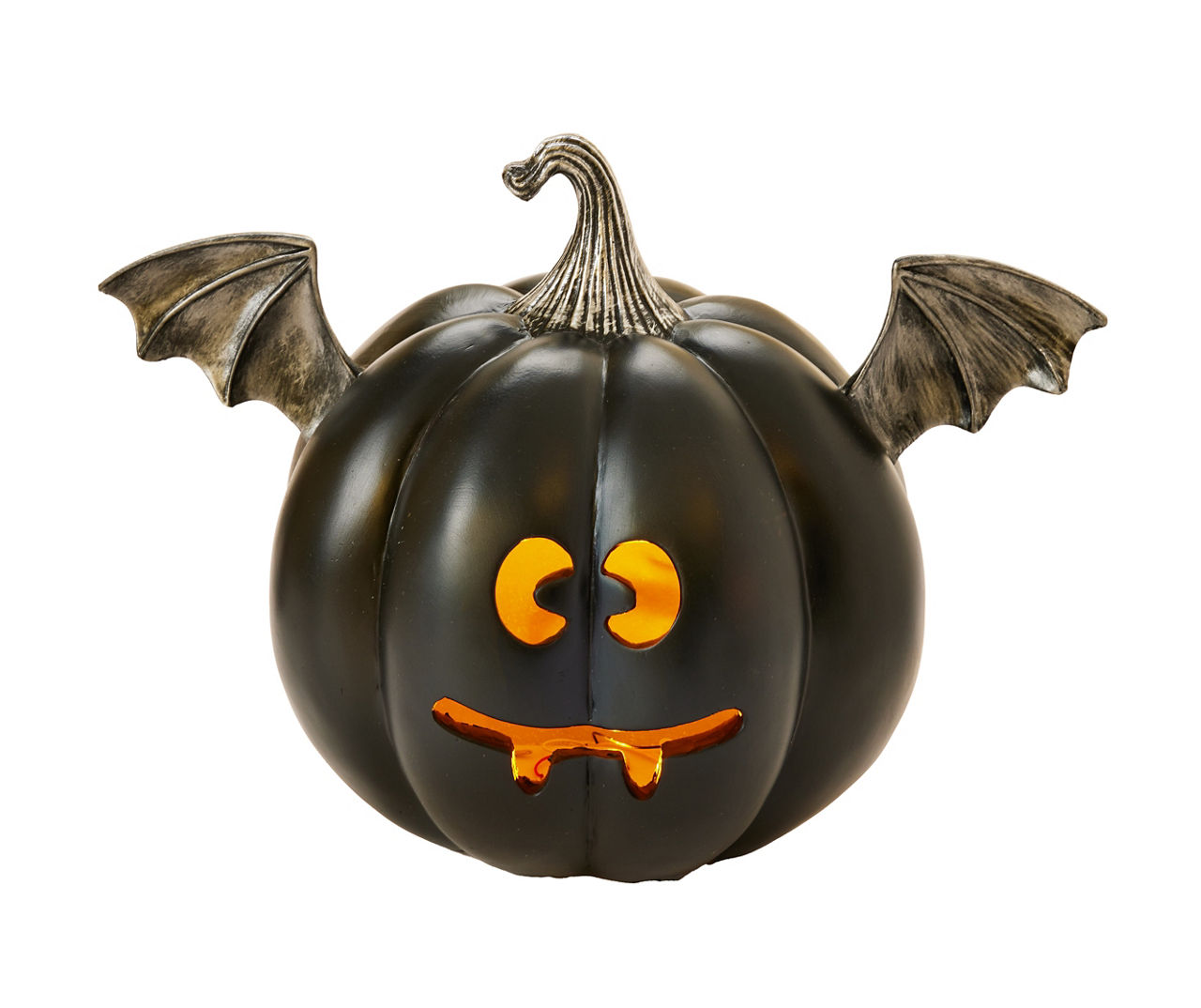 Outlet Black Velvet Beaded Pumpkin with Black Bat