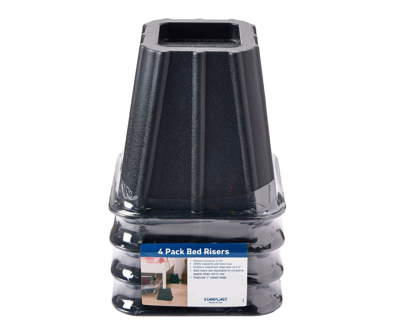 Starplast Black Bed Risers, 4Pack Big Lots
