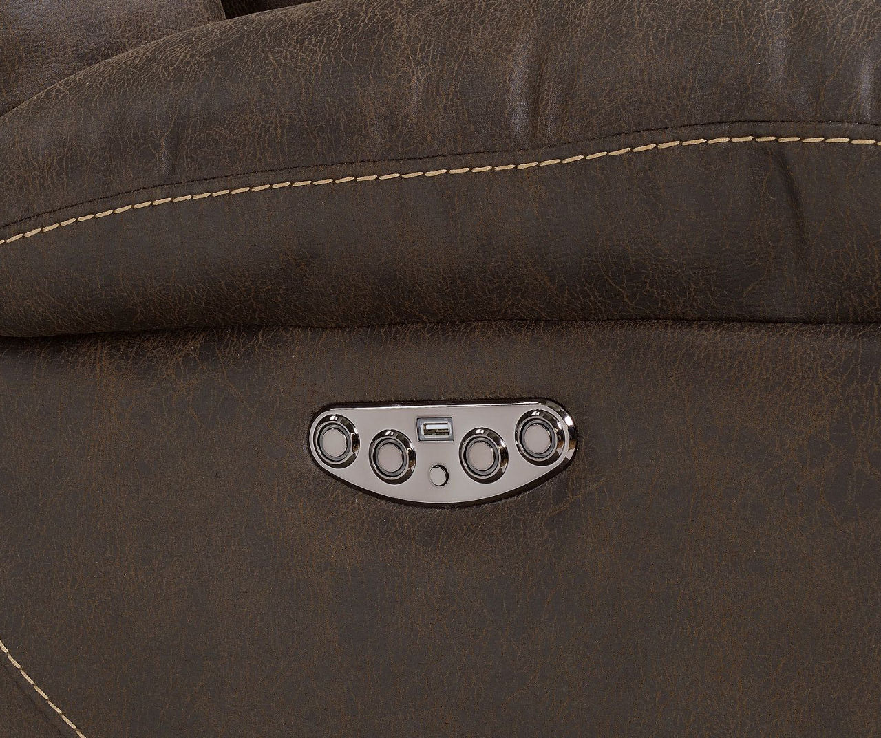 P2 Brown Faux Leather Reclining Sectional