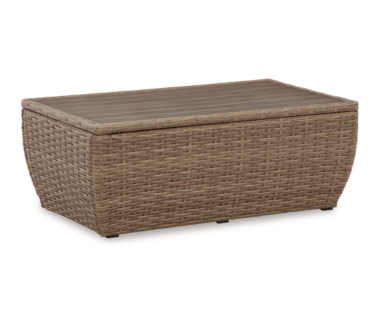 Signature Design By Ashley Sandy Bloom Brown Wicker Patio Coffee Table