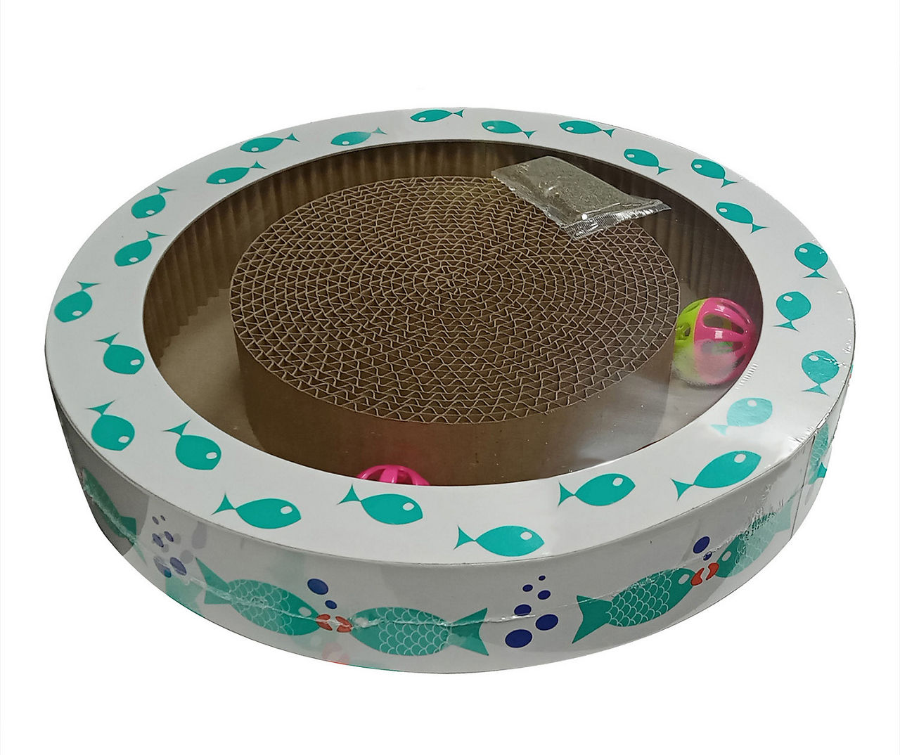 PetRageous Designs Gray Circle Cat Scratcher with Ball Toys Big Lots