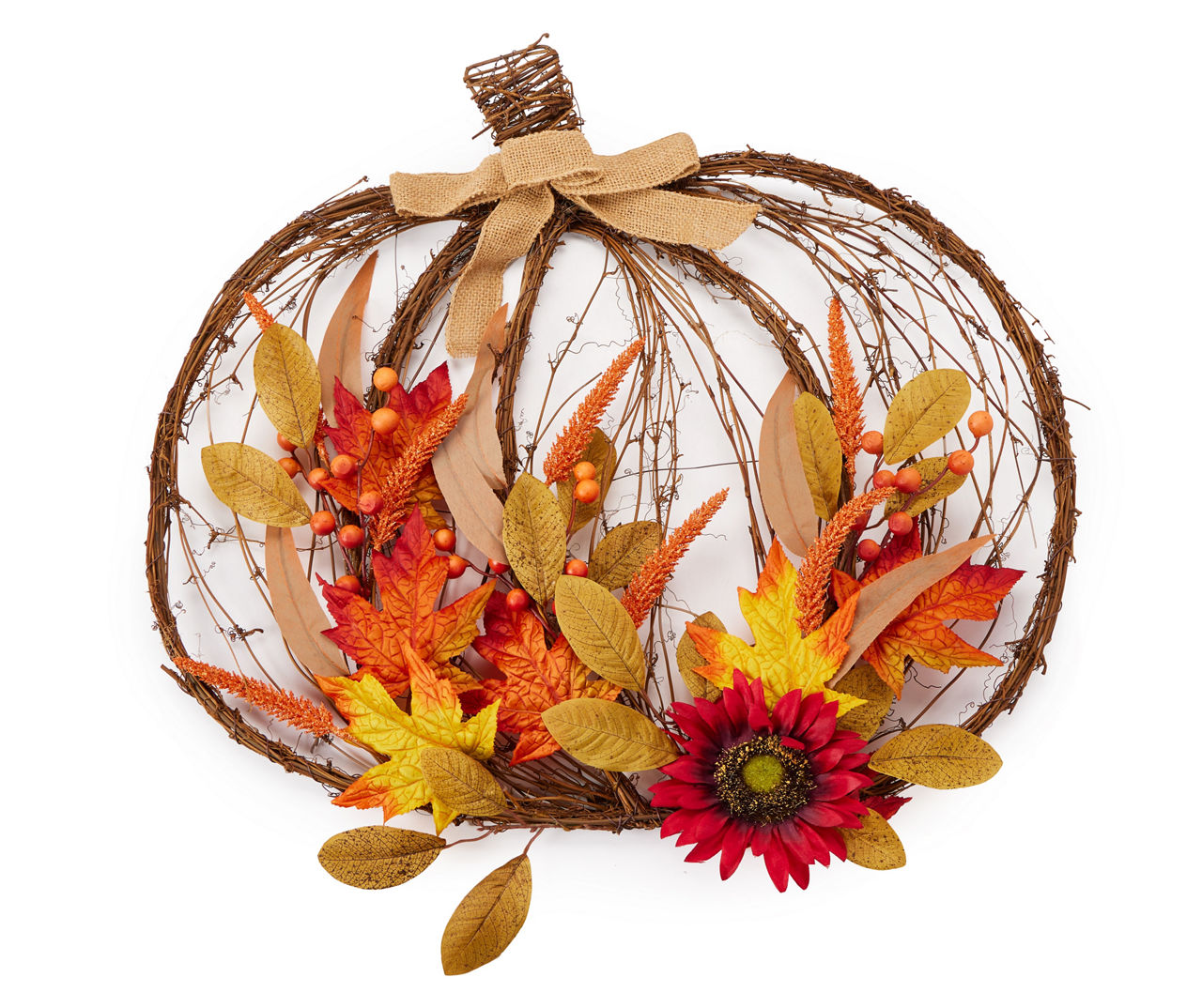 Leaves & Floral Rattan Pumpkin Wall Decor | Big Lots