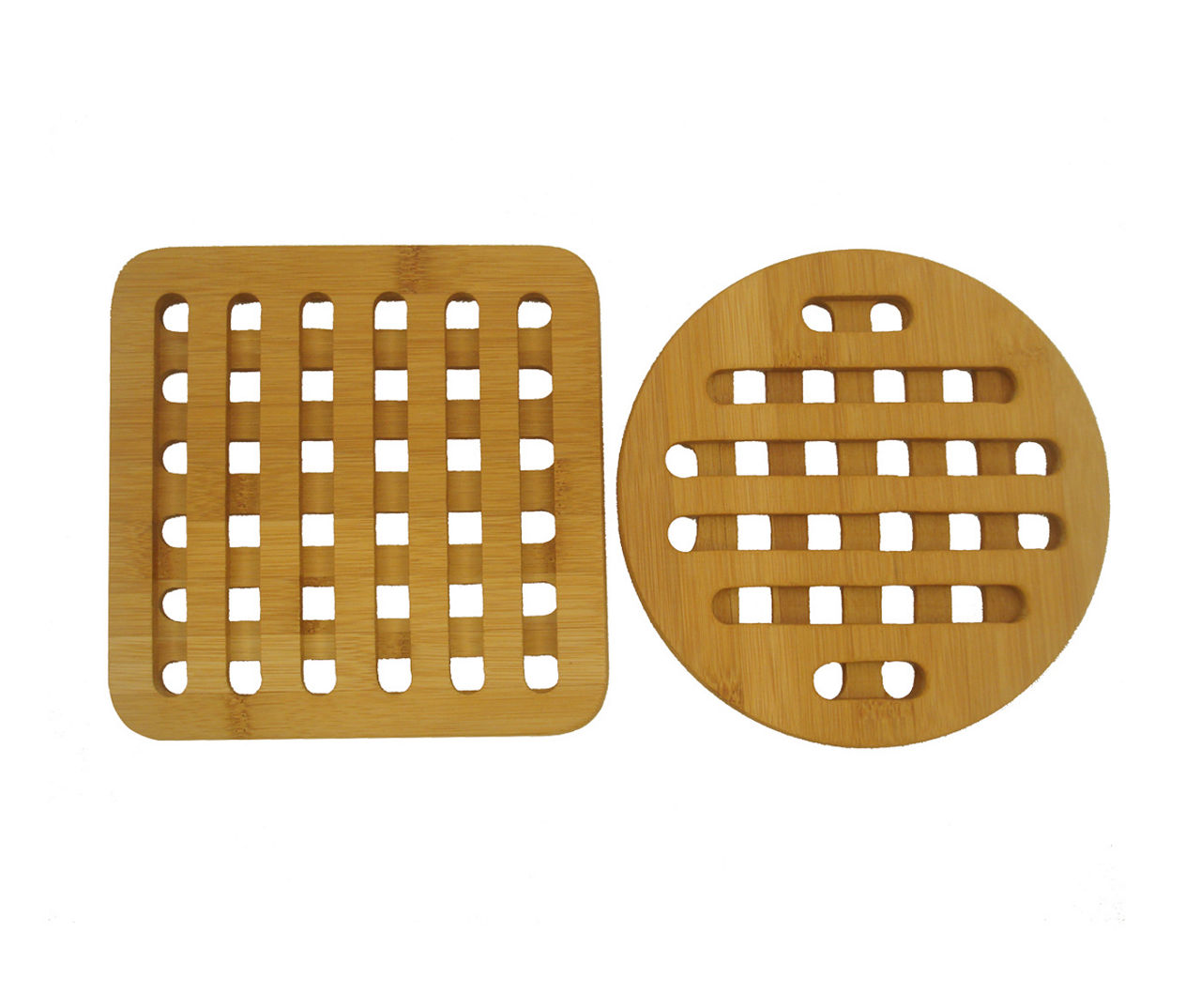 Natural Bamboo 2-Pc. Trivet Set