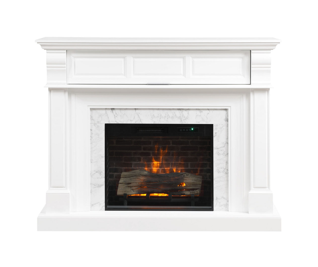 Broyhill 62" Grand White Marble Mantel Electric Fireplace Big Lots